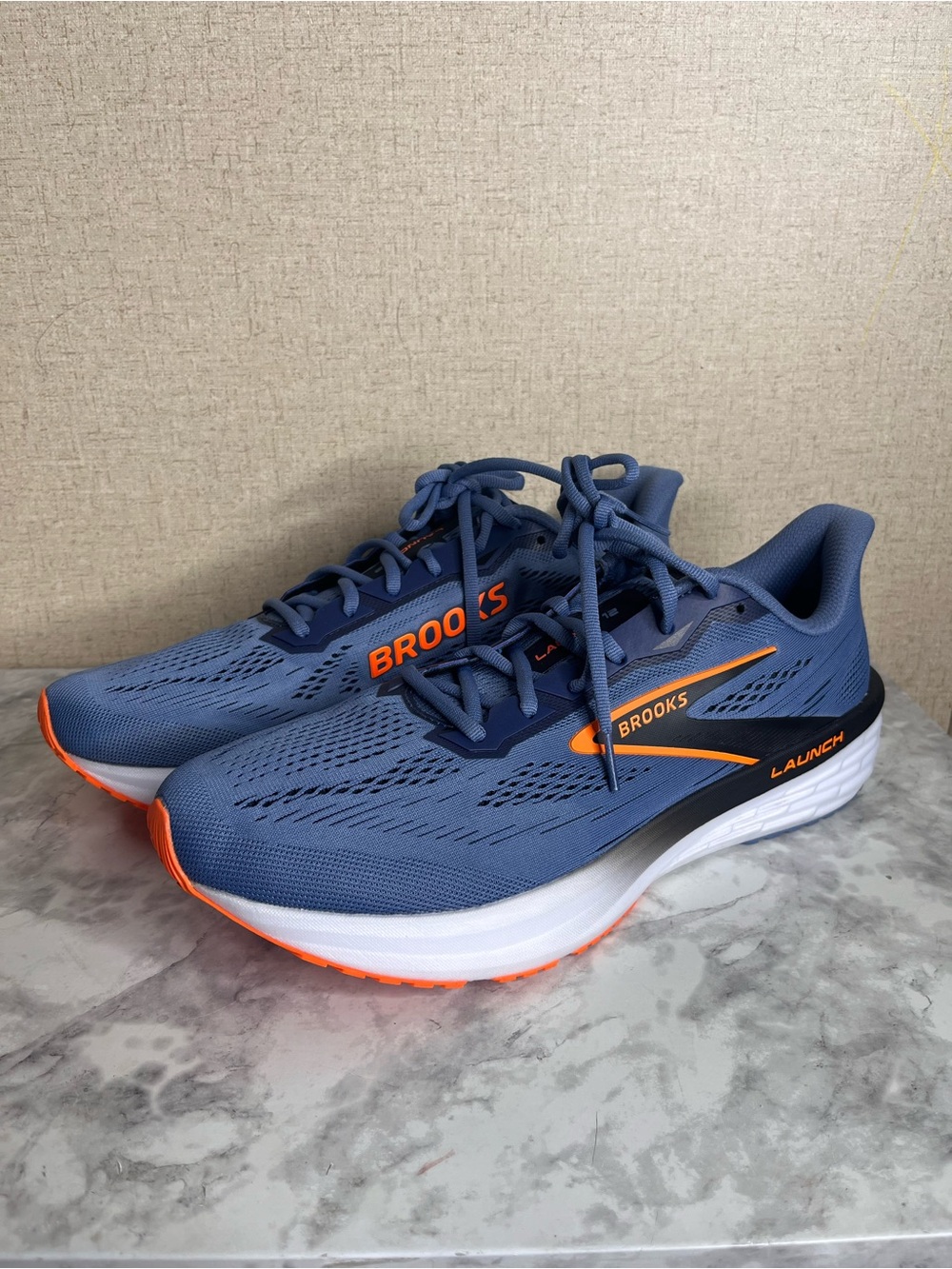Men's Brooks Launch 12 Running Shoes Moonlight/Black/Orange 1104811D 433